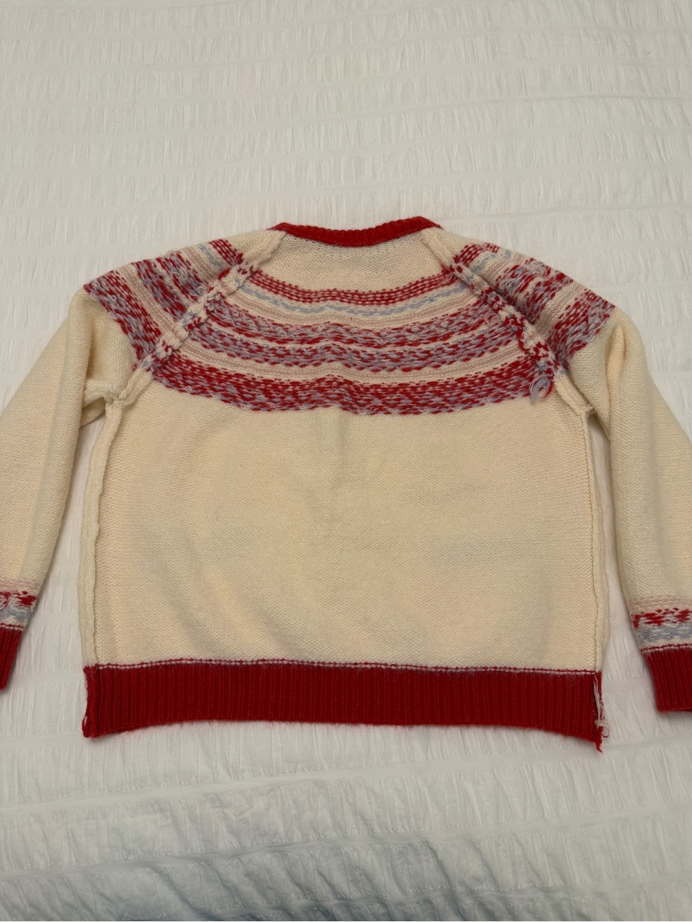 FAIR ISLE  Hearts Bows Cardigan Sweater Fuzzy Soft Cozy Pockets Nordic Soft Girl - Picture 17 of 17